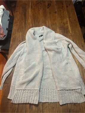 Style & Co. Light Gray Open-Front Shawl Collar Cardigan